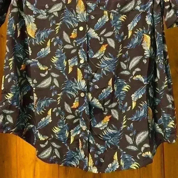 Free People Sandrine Rose foliage, print, Snap Button Shirt- Small NWT - Picture 2 of 7
